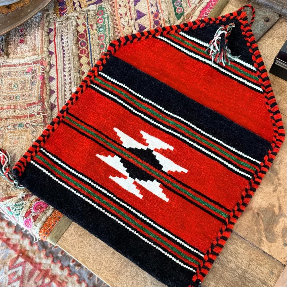 Handmade Tribal Wool Wall Pocket Organizer Ethnic Southwestern Decor